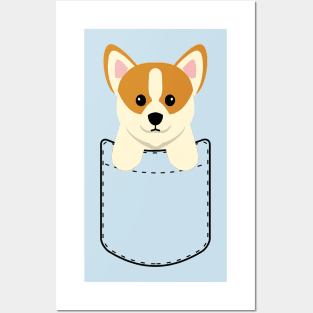 Cute Corgi In Pocket Posters and Art